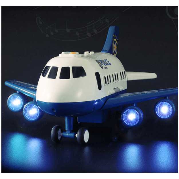 Žaislinis policijos lėktuvas su šviesa ir garsu