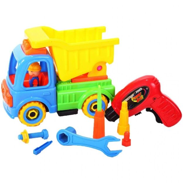 Žaislinė mašina - konstruktorius savivartis su grąžtu