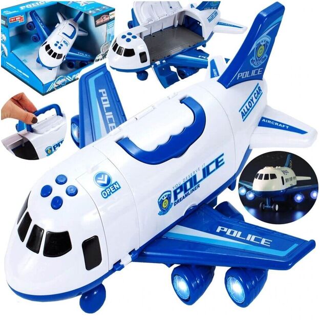 Žaislinis policijos lėktuvas su šviesa ir garsu