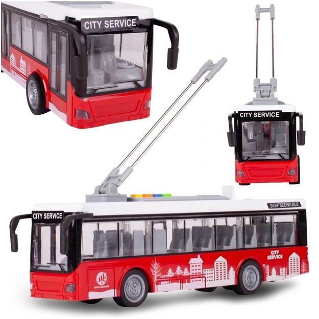 Žaislinis autobusas su šviesa, garsu ir atsidarančiomis durimis (pažeista pakuotė)