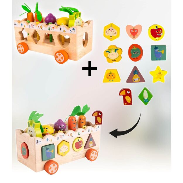 Montessori medinis daržovių rūšiuoklis