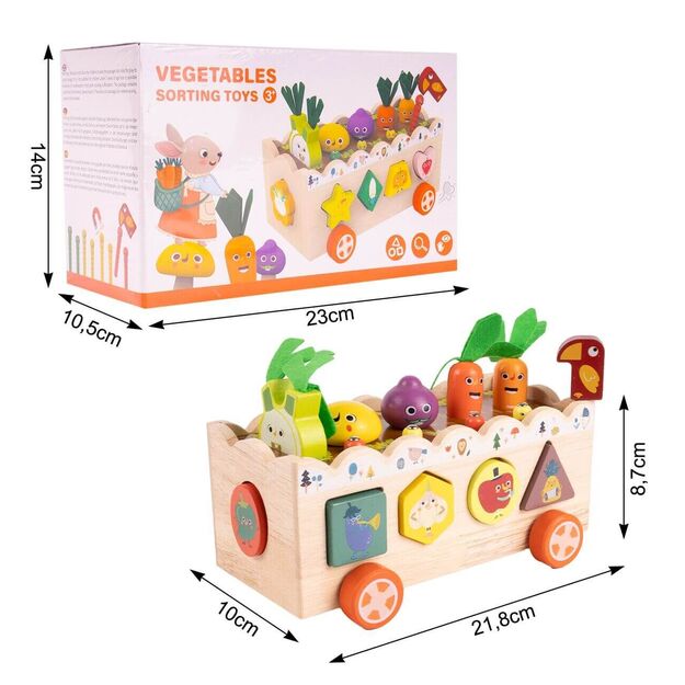 Montessori medinis daržovių rūšiuoklis