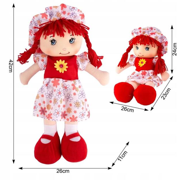 Minkštas žaislas Skudurinė lėlė Peppi, 42 cm