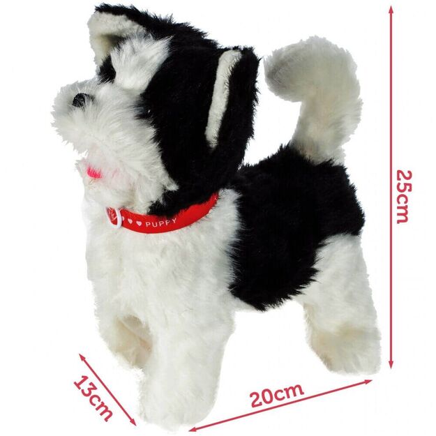 Minkštas žaislas Interaktyvus šuniukas su pavadėliu