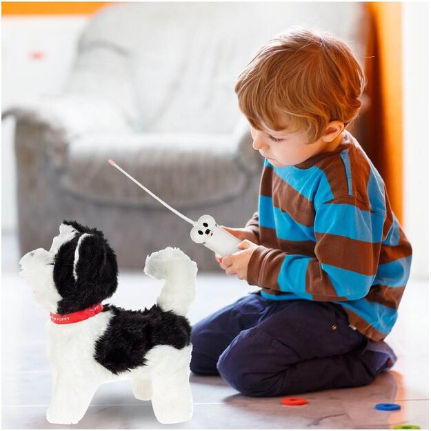 Minkštas žaislas Interaktyvus šuniukas su pavadėliu