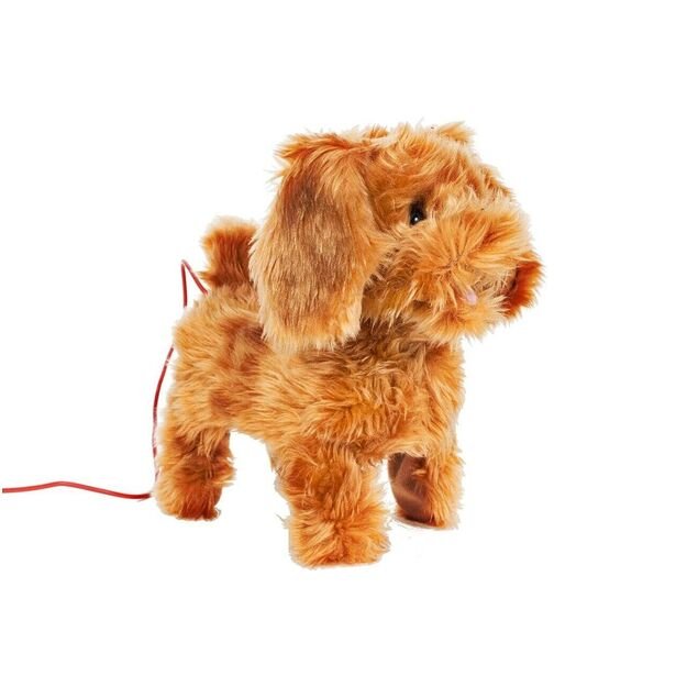 Minkštas žaislas Interaktyvus šuniukas su pavadėliu, 23 cm
