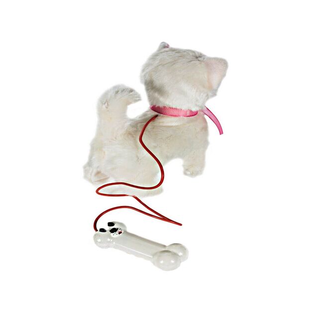 Minkštas žaislas interaktyvus vaikščiojantis kačiukas su pavadėliu
