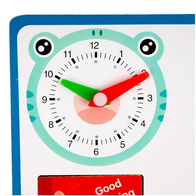Medinė manipuliacinė mokomoji lenta matematikos skaičiai, laikrodis