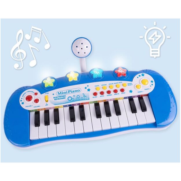 Vaikiškas pianinas su mikrofonu, 24 klavišai