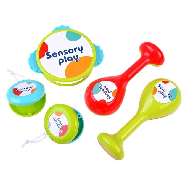 Vaikiškas muzikinių instrumentų rinkinys su būgnais 