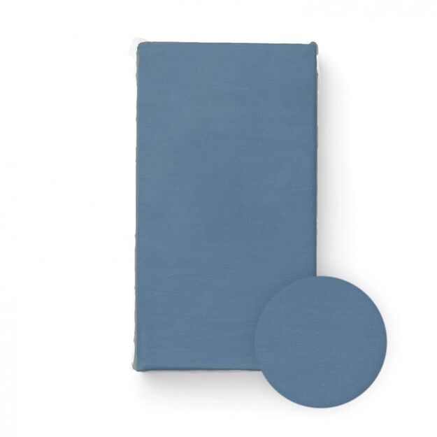 Bocioland paklodė su guma jersey, tamsiai mėlyna, 120*60