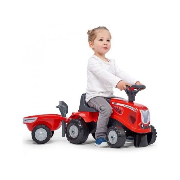 Vaikiškas Paspiriamas traktorius su karučiu ir žaislais, FALK