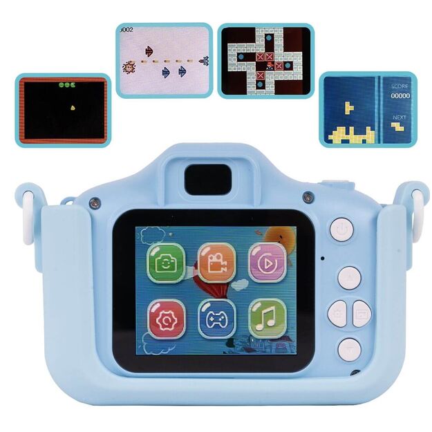 Vaikiškas skaitmeninis fotoaparatas su žaidimais