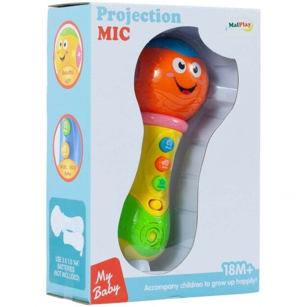 Vaikiškas dainuojantis mikrofonas su projektoriumi