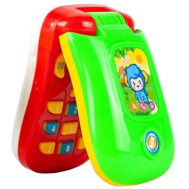Interaktyvus spalvingas vaikiškas telefonas