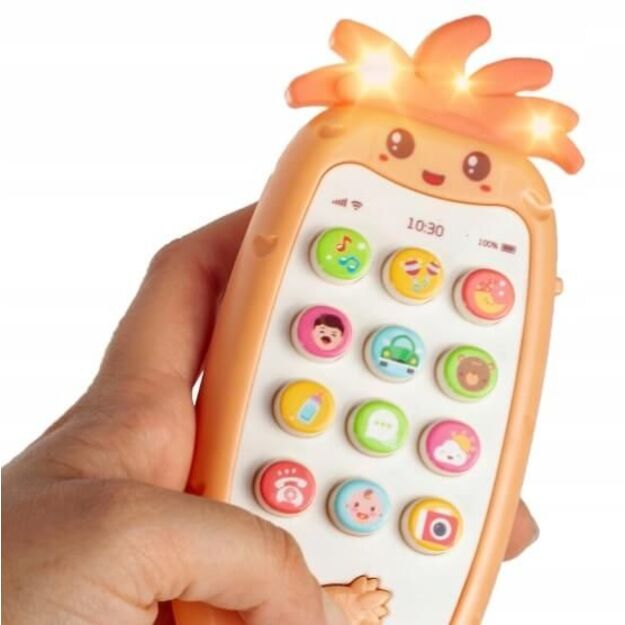 Žaislinis interaktyvus muzikinis telefonas Ananasas