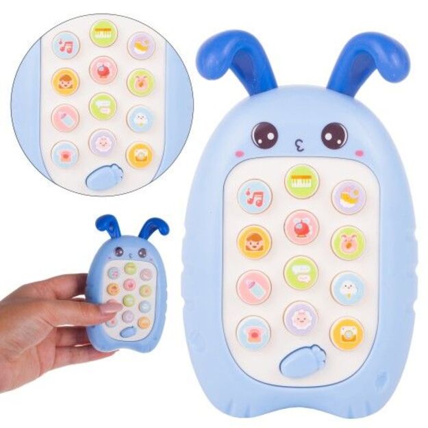 Žaislinis interaktyvus telefonas kūdikiams Zuikutis