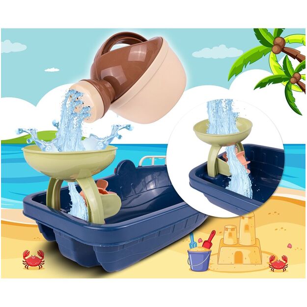 Didelis laivas su priedais smėlio ir vandens žaislas