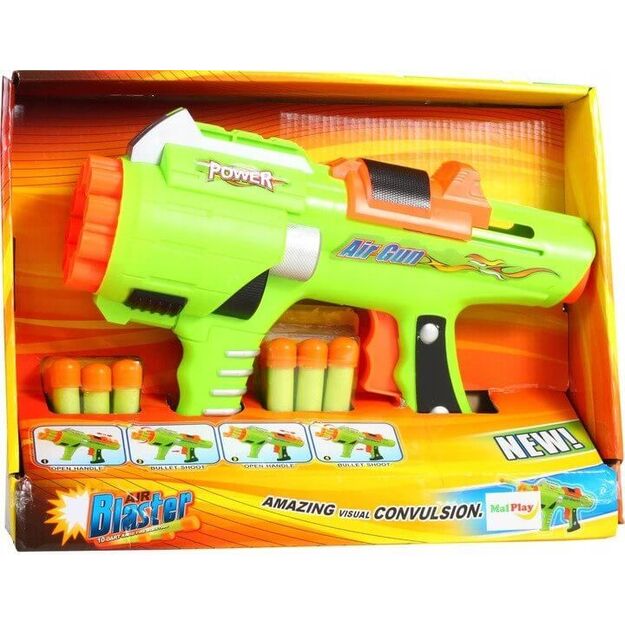 Žaislinis šautuvas su putplasčio kulkomis, 12 vnt., žalias