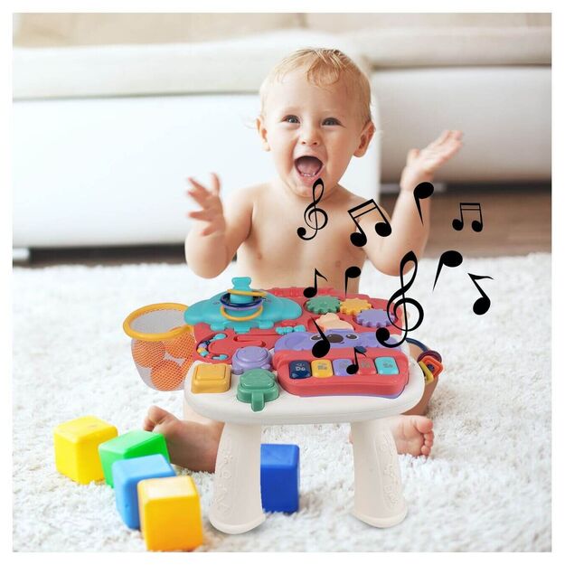 Žaislas kūdikiams MINI Lavinamasis interaktyvus staliukas su pianinu