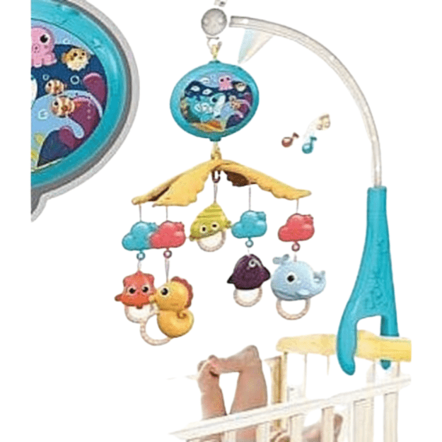 Muzikinė karuselė kūdikiams su projektoriumu ir nuotolinio valdymo pultu