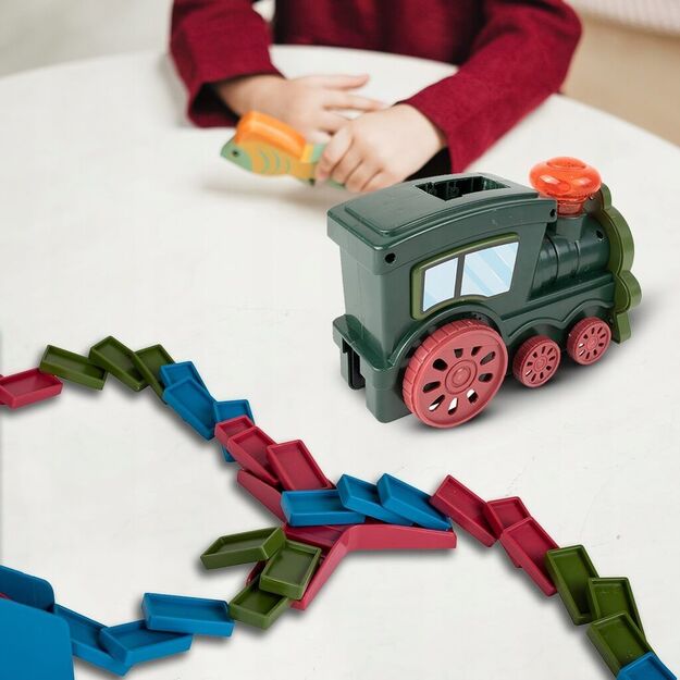 Žaislinis Domino traukinys su kliūtimis