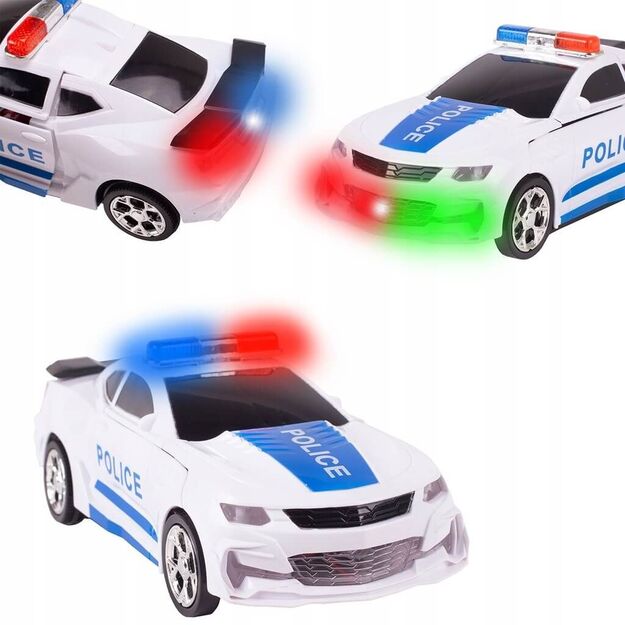 Žaislinis policijos automobilis virstantis robotu