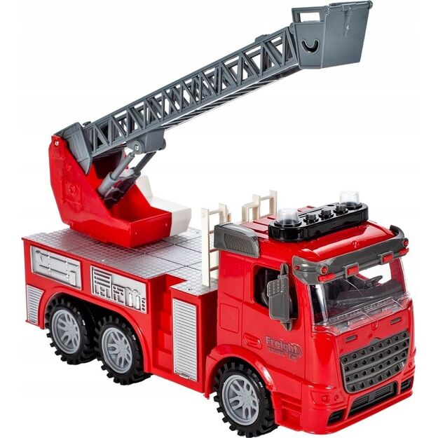 Žaislinis gaisrinis automobilis su besisukančiomis kopėčiomis, 28 cm