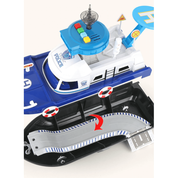 Žaislinis Policijos laivas su šviesomis ir garsu