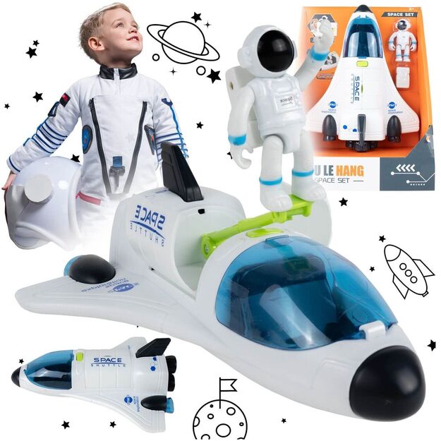 Žaislinė kosminė raketa su astronautu