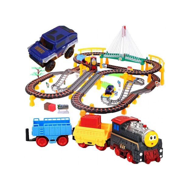 Žaislinė daugiaaukštė traukinių trasa, 192 el.
