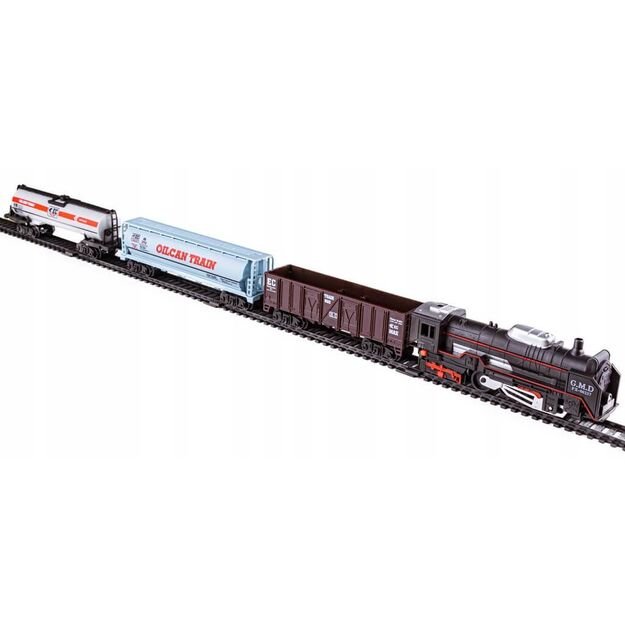 Žaislinė traukinio su vagonais trasa
