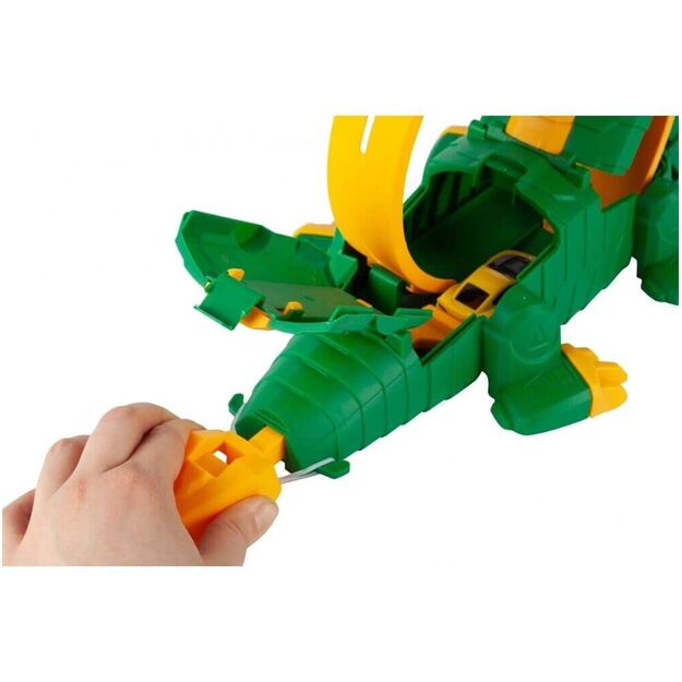 Žaislinė automobilių paleidimo įranga su dviem automobiliais Krokodilas