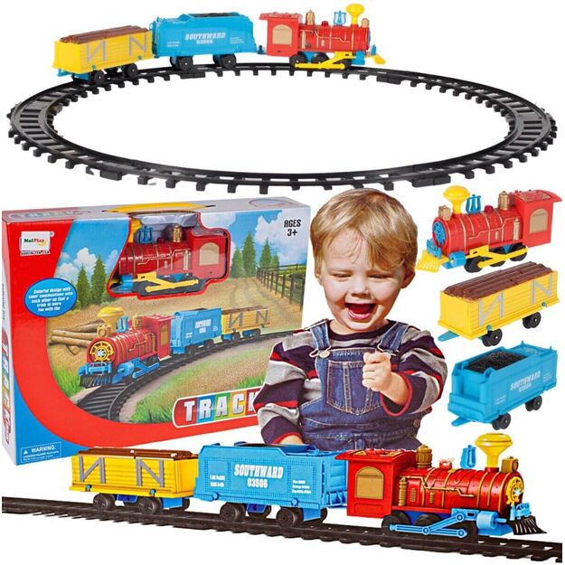 Žaislinis elektrinis traukinys su trasa