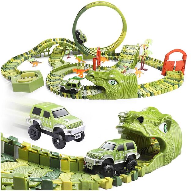 Žaislinė Mega automobilių trasa Dinozaurų parkas, 324 el.
