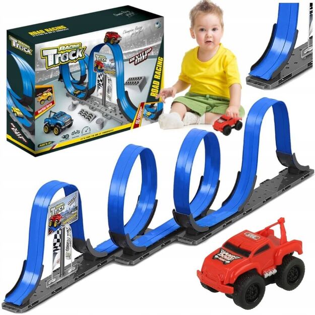 Žaislinė magnetinė automobilių trasa su kilpomis