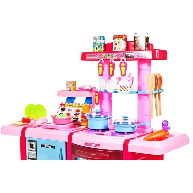 Vaikiška žaislinė virtuvėlė su priedais, orkaite ir šaldytuvu